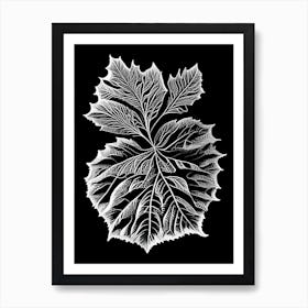 Perilla Leaf Linocut 2 Art Print