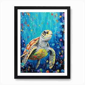 Pop Art Sea Turtle 3 Art Print