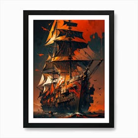 Pirate Ship 3 Art Print