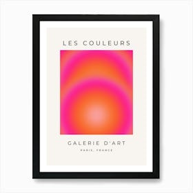 Les Couleurs | 03 - Hot Pink And Orange Gradient Aura Art Print