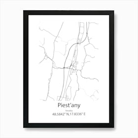 Piest Any,Slovakia Minimalist Map Art Print