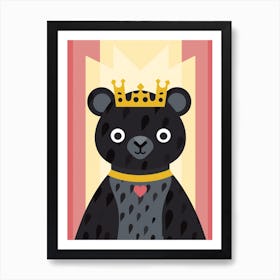 Little Black Panther 2 Wearing A Crown Art Print