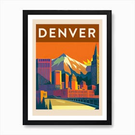 Denver Vintage Travel Poster Art Print