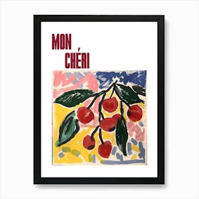 Mon Cheri Poster Summer Cherries Painting Matisse Style 1 Art Print