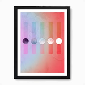 Rainbow Moon Gradient Art Print