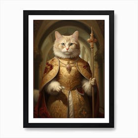 Regal Cat Gold 2 Art Print