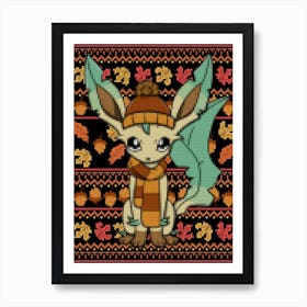 Fall Leafeon Sweater - Pokemon Autumn 1 Art Print