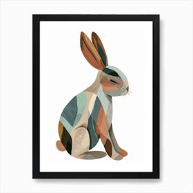 Harlequin Rabbit Kids Illustration 3 Art Print