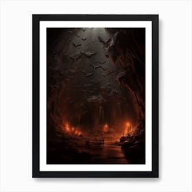 Majestic Bat Cave Silhouette 3 Art Print