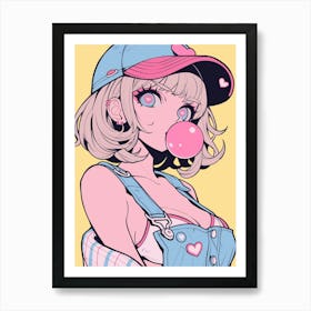 Cute Anime Girl Art Print