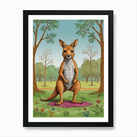 Kangaroo Yoga 8 Art Print