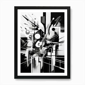 Memory Abstract Black And White 5 Art Print