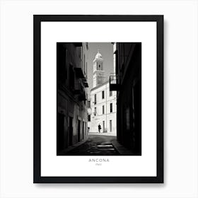 Poster Of Ancona, Italy, Black And White Analogue Photography 3 Art Print