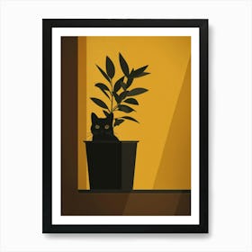 Cat In A Pot 3 Art Print