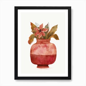 Watercolor Plant In A Pot Art Print