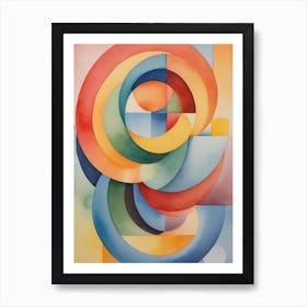 Spinning Wheel - Abstract Watercolor Painting Art Print