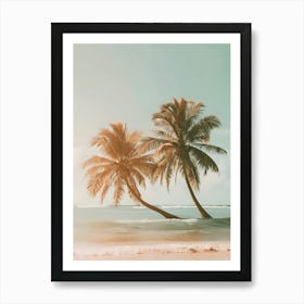 Two Palm Trees On The Beach 1 Art Print