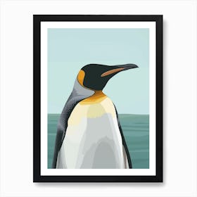 Emperor Penguin Saunders Island Minimalist Illustration 4 Art Print