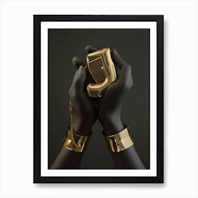 Two Hands With Gold Art Print