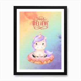 Just Believe Unicorn Art Print