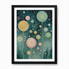 Balloons In The Night Sky Art Print