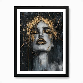 Gold And Black 29 Art Print