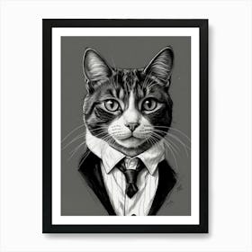 Tuxedo Cat 2 Art Print