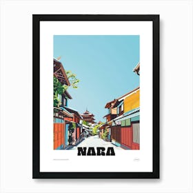 Nara Japan 2 Colourful Travel Poster Art Print