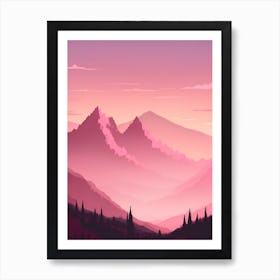 Misty Mountains Vertical Background In Pink Tone 26 Art Print