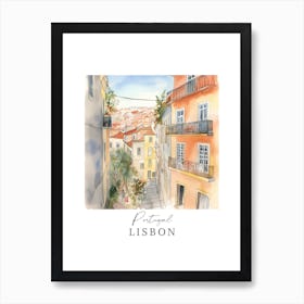 Portugal Lisbon Storybook 1 Travel Poster Watercolour Art Print