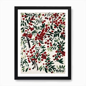 Cherries Fruit Drawing 6 Art Print