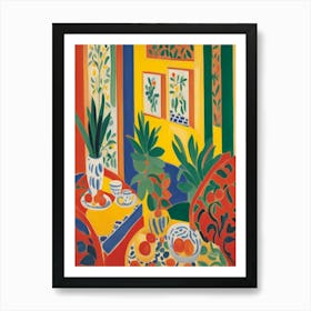 Room With Plants Matisse Style Art Print