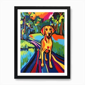 A Painting Of A Dog In Kew Gardens, United Kingdom In The Style Of Pop Art 01 Art Print