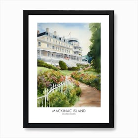 Mackinac Island 3 Watercolour Travel Poster Art Print