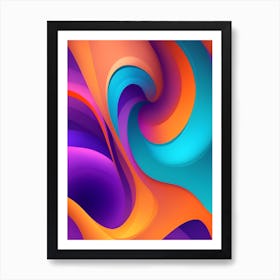 Abstract Colorful Waves Vertical Composition 38 Art Print