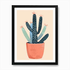 Easter Cactus Plant Minimalist Illustration 7 Art Print