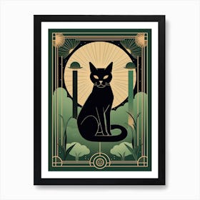 The Sun, Black Cat Tarot Card 2 Art Print