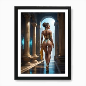 Beautiful And Sexy African American Princess 18 Copy Art Print