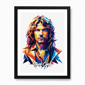 Steve Clark Def Leppard 02 Portrait Music Icon WPAP Pop Art Style Art Print