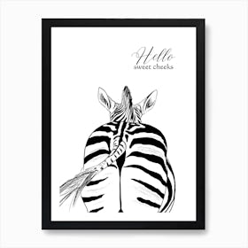 Zebra Bum Funny Animal Bathroom 1 Art Print