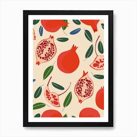 Pomegranate Fruit Pattern 1 Art Print