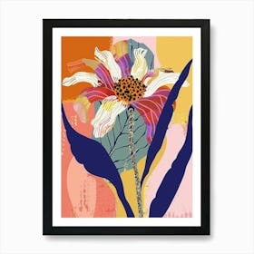 Colourful Flower Illustration Gerbera Daisy 4 Art Print