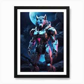 Wolf In Cyborg Body #4 Art Print