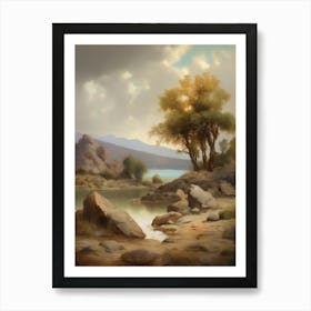 Forest Lake,Vintage Oil Painting,Farm Wall Decorations,Vintage Landscape,Vintage Landscape Oil Painting.3 2 Art Print