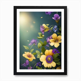 Flowers Wallpaper Art Print