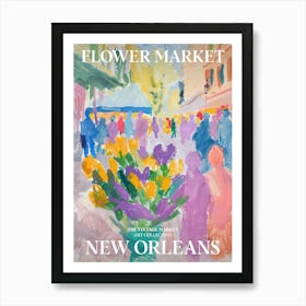 Vintage Flower Market Painting New Orleans Art Print