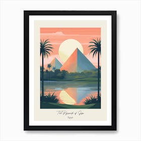 The Pyramids Of Giza   Egypt   Cute Botanical Illustration Travel 0 Poster Art Print