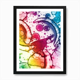 Watercolor Abstraction Colorful Rainbow Art Print