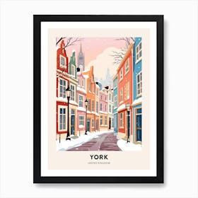 Vintage Winter Travel Poster York United Kingdom 1 Art Print