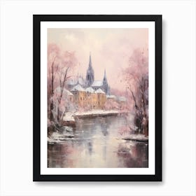 Dreamy Winter Painting Cologne France 1 Art Print